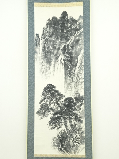 道具 ] - 道具 草泉筆 水墨山水 肉筆紙本掛軸（保護箱） | ネット